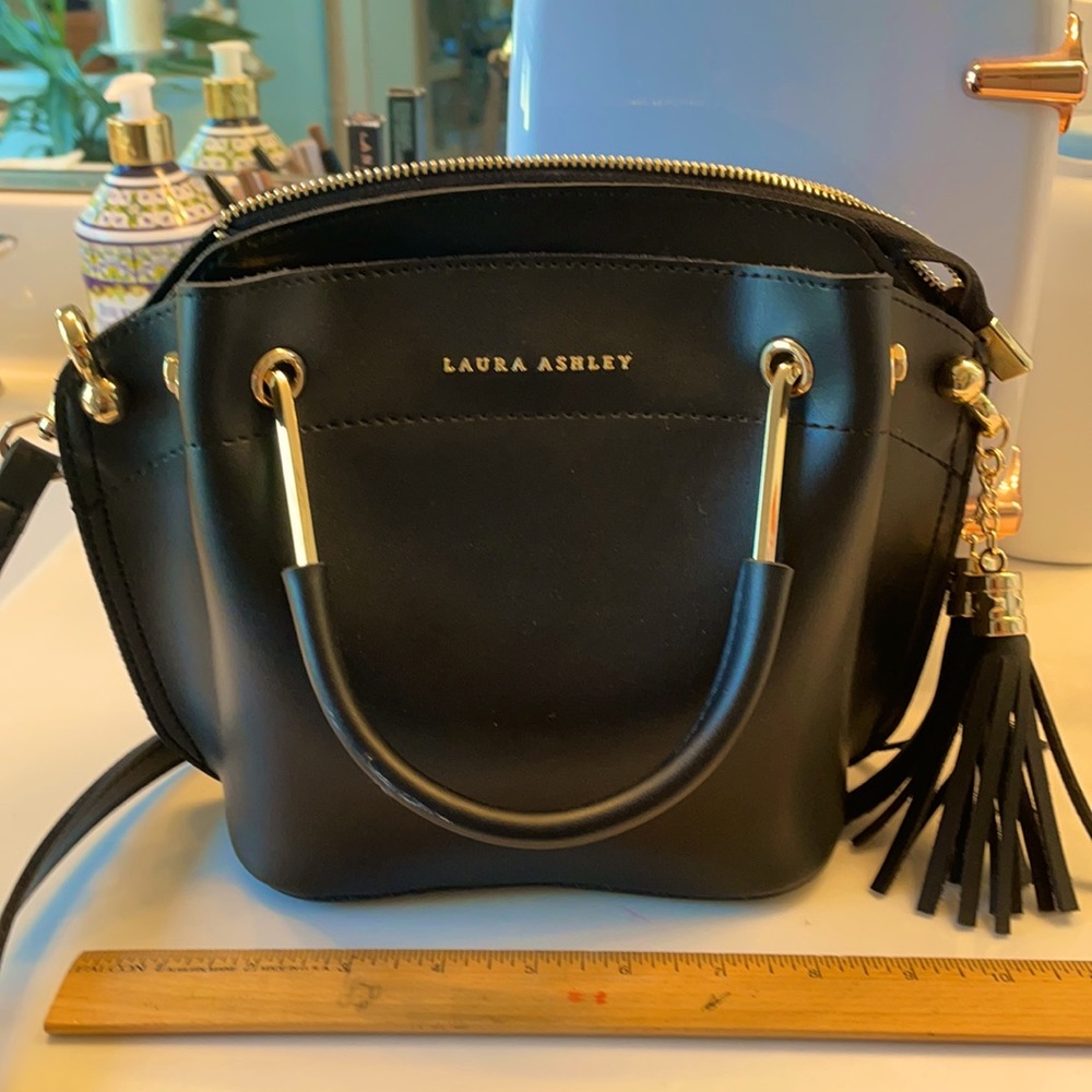 Laura Ashley black leather like purse
